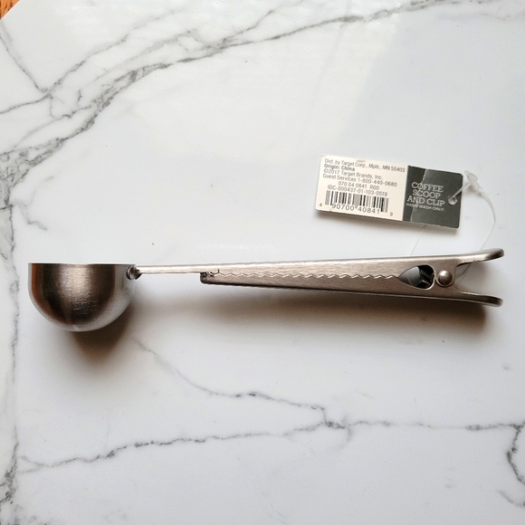 NWT Threshold Coffee Scoop and Clip Silver - Picture 2 of 5